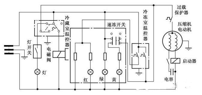 冰箱压缩机线路图图片